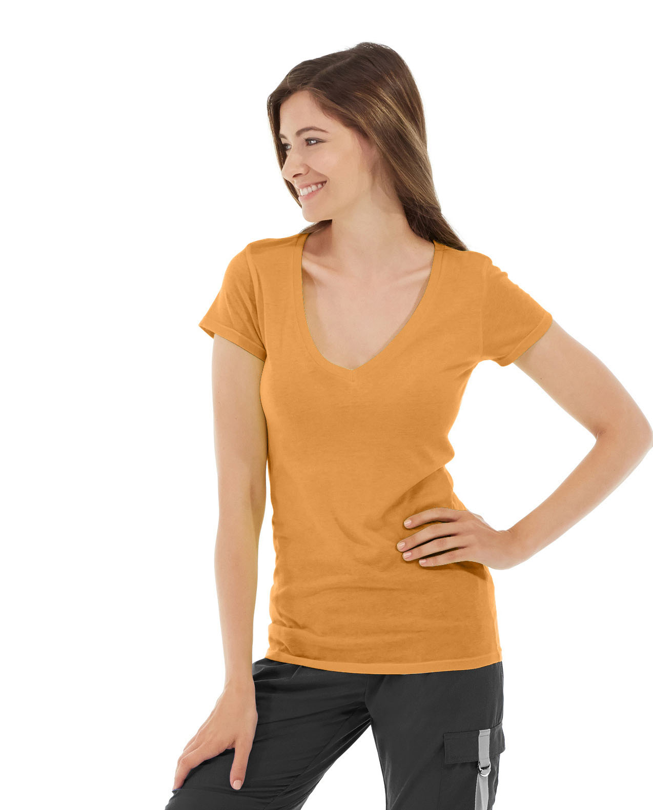Diva Gym Tee-S-Orange